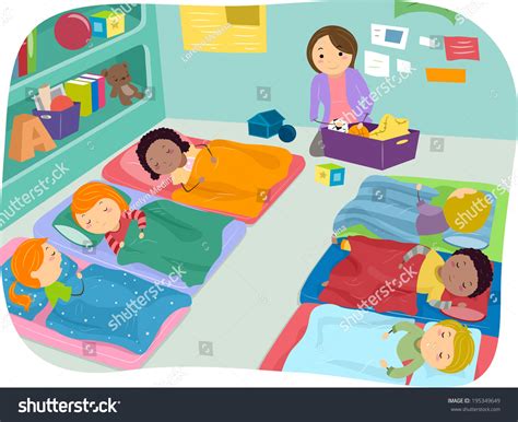 Illustration Preschoolers Taking Nap Stock Vector (Royalty Free ...