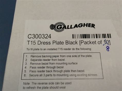 Gallagher T15 Dress Plate Black C300324 For Sale Online Ebay