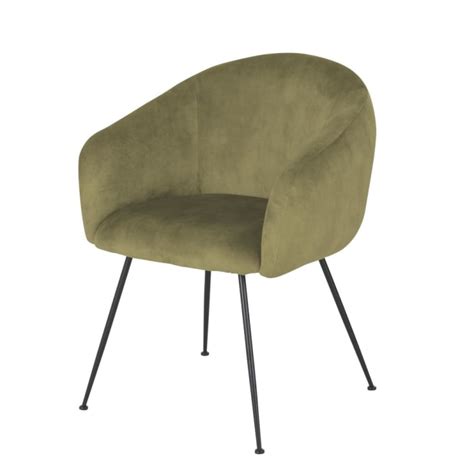 Fauteuil De Table En Velours Vert Kyss Maisons Du Monde