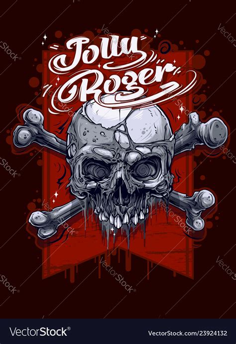 Graphic Human Skull With Crossed Bones Royalty Free Vector