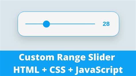 How To Create Custom Range Slider Using Html Css And Javascript Youtube