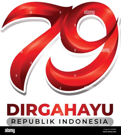 79th Indonesia Independence Day Vector Number Design With Red Color Stock Vector Image And Art Alamy