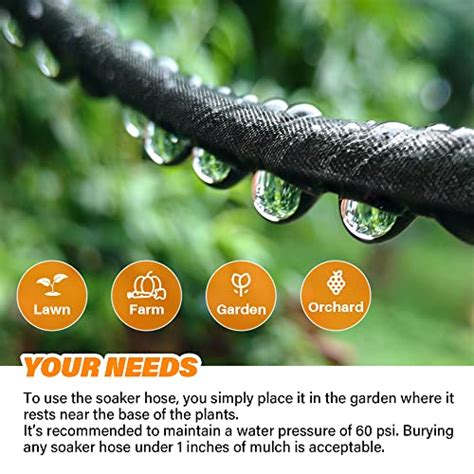 Winisok Flat Garden Soaker Hose Ft Heavy Duty Double Layer Drip