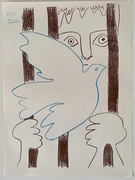 At Auction Pablo Picasso After Colombe Bleue Volant Devant Des Barreaux 1959