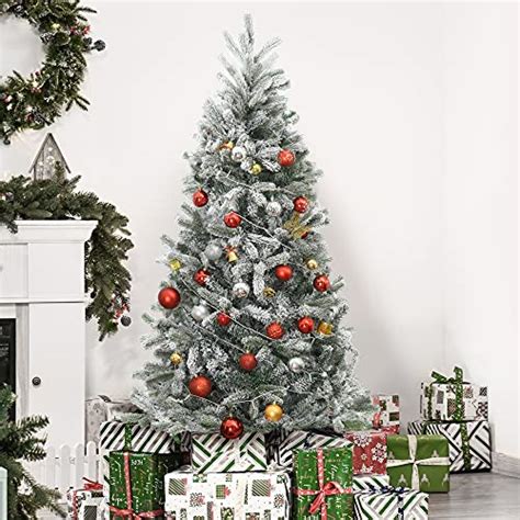 Homcom Rbol De Navidad Nevado Artificial Cm Con Ramas Pvc Y Pe