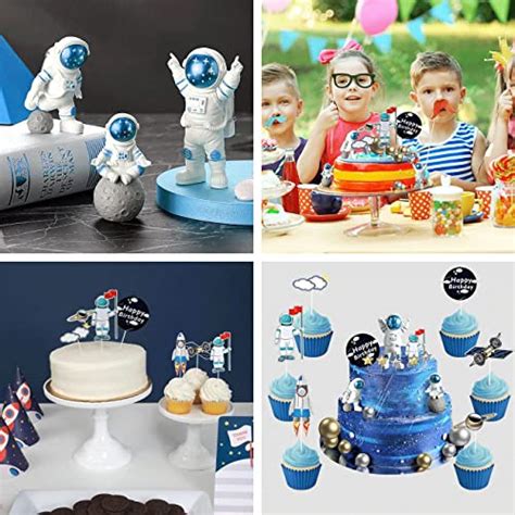 Lot de 22 décorations de gâteau spatiales pour cupcakes Figurine d