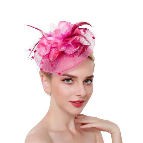 Lady Flower Pillbox Fascinator Hat For Tea Party Women Feathers Veil