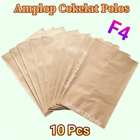 Jual Paket 10 Pcs Amplop Cokelat Polos Ukuran F4 Folio Shopee Indonesia