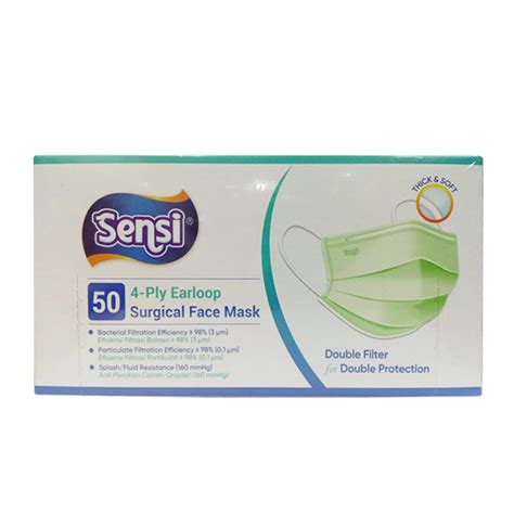 Jual Sensi Ply Earloop Surgical Face Mask Green S Hbhoz