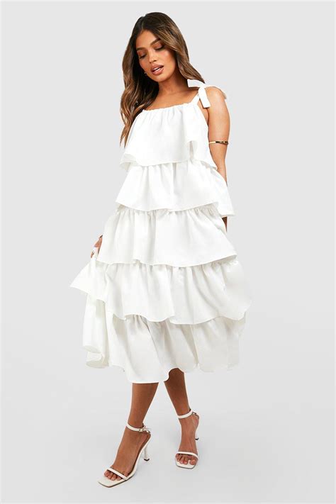 Tiered Ruffle Midi Dress Dresses Images 2024