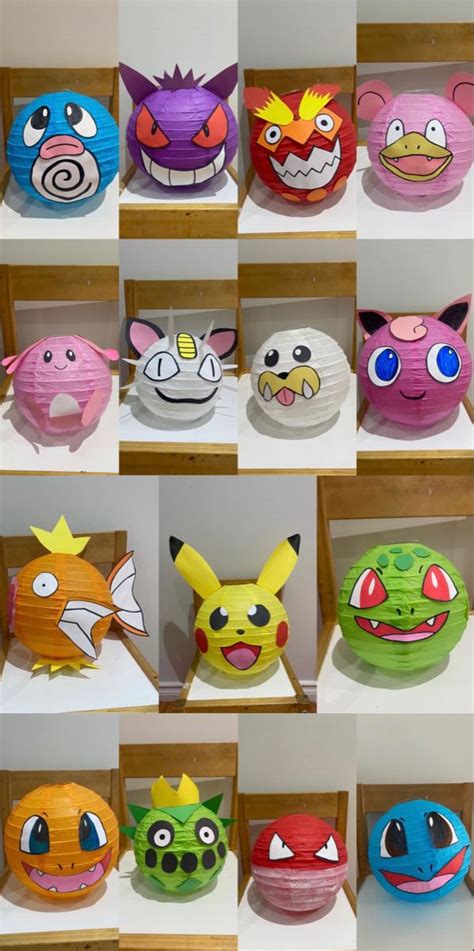 Diy Pokémon Paper Lanterns Pokemon Birthday Party Pokemon Themed