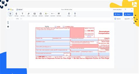 Fillable 1099 NEC Form 2024 File 1099 Nec Electronically PDF Form