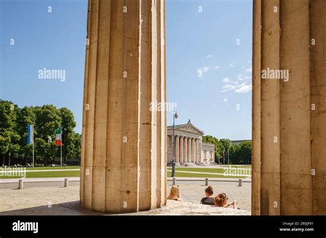 Koenigsplatz With Glyptothek Art Museum For Greek And Roman Sculptures