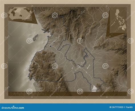 Maguindanao Philippines Sepia Major Cities Stock Illustration