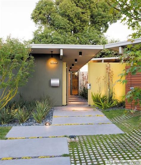 Concrete Walkway Ideas Adding Mid Century Modern Vibe To House