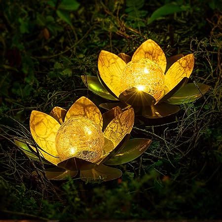 Amazon Huaxu Solar Lights Outdoor Garden Decor Amber Crackle