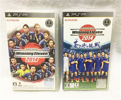 Psp ワールドサッカー ウイニングイレブン 2014 蒼き侍の挑戦 2本セット 美品 箱 説明書付き ウイイレ プレイステーション