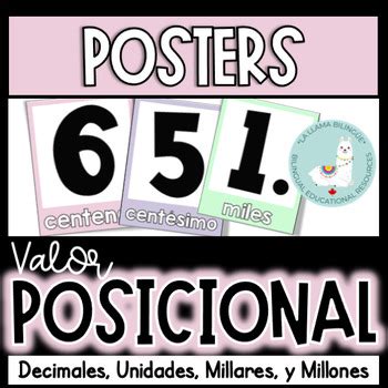 Place Value Posters Valor Posicional By La Llama Bilingue Tpt