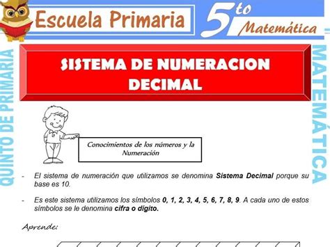 Sistema De Numeraci N Decimal Primaria En Pdf Aprende R Pido