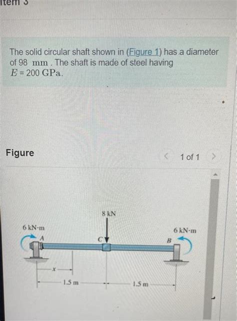 Solved The Solid Circular Shaft Shown In Figure 1 Has A Chegg