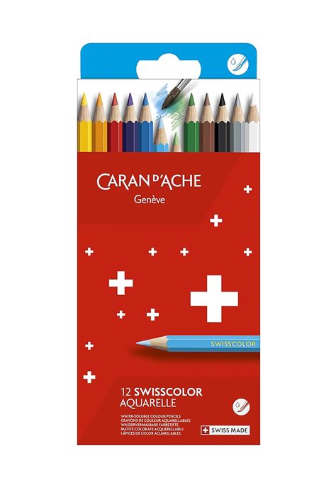 Caran D Ache Swiss Color Water Soluble Colored Pencils In Paper Box