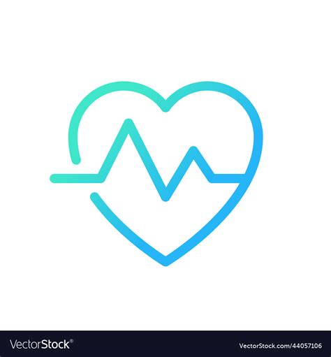 Cardiogram Pixel Perfect Gradient Linear Ui Icon Vector Image