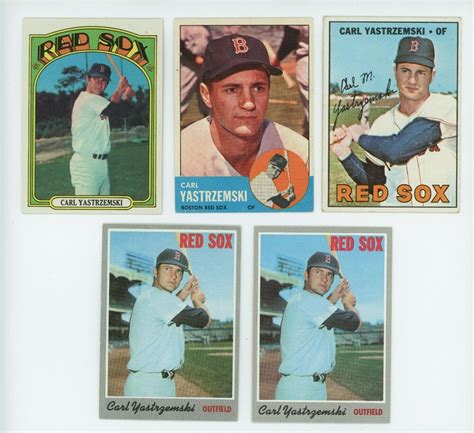 Carl Yastrzemski Vintage Sports Boston Red Sox Socks Baseball Cards