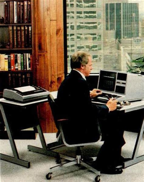 Interesting Vintage Photos of Men With Computers at Workplaces in the 1980s ~ Vintage Everyday