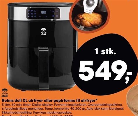 Holms Deli Xl Airfryer Eller Papirforme Til Airfryer Tilbud Hos Kvickly