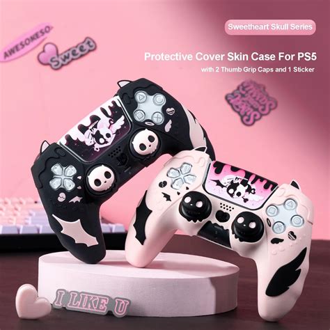 Geekshare Sweetheart Skull Controller Skin Set Para Ps Capa