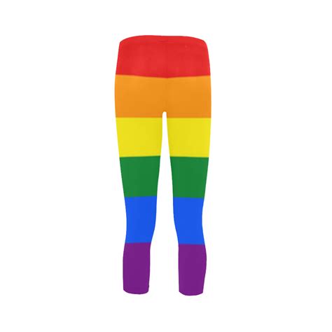 Gay Pride Rainbow Flag Stripes Capri Legging Model L ID D