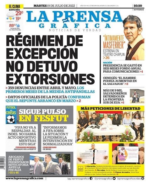 La Prensa Gráfica On Twitter Compartimos La Portadalpg Para La