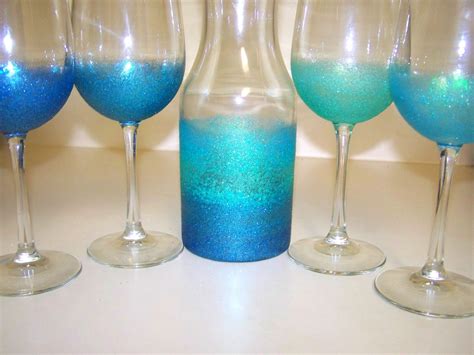 Diy Glitter Wine Glasses Ombre Glitter Wine Decanter Glitter Wine