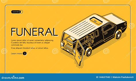 Funeral Service Vector Illustration Cartoon Flat Ritual Ceremonial