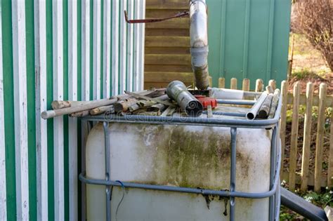 Water Container in the Garden Stock Photo - Image of rainwater, frame ...