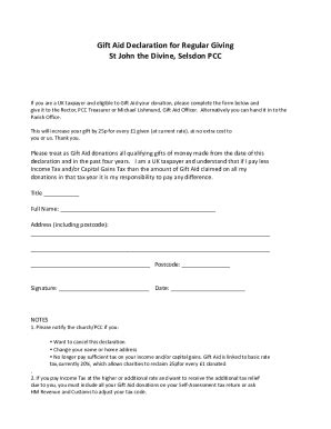 Fillable Online Charities And Casc Gift Aid Declaration Forms For A