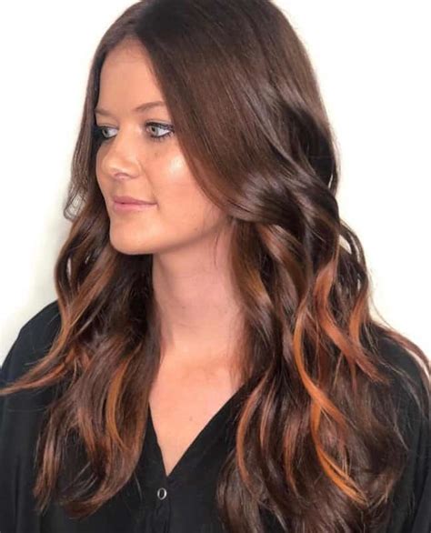 Auburn Highlights Brown Hair