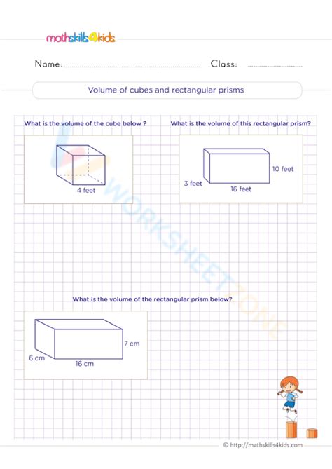 Volume Of Cubes And Rectangular Prisms Worksheet