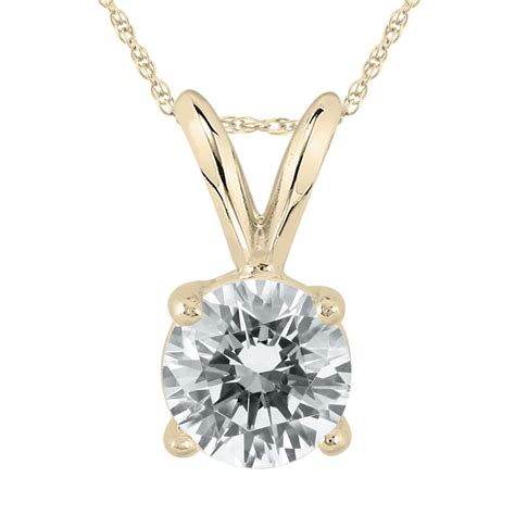 Szul Jewelry Ags Certified 1 Carat Diamond Solitaire Pendant In 14k Yellow Gold J K Color I2