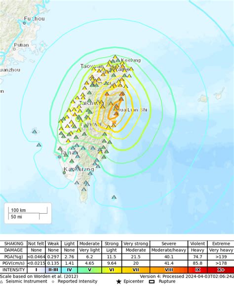 Fortissima Scossa Di Terremoto Di Mw Allisola Di Taiwan