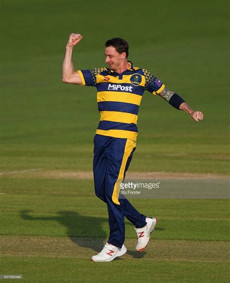 Glamorgan Bowler Dale Steyn Celebrates After Dismissing Hampshire