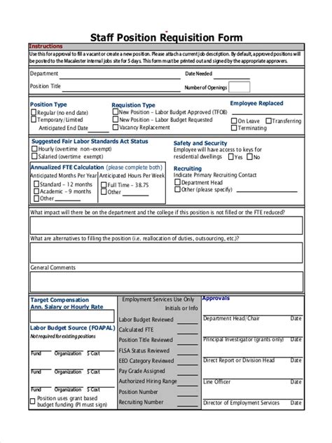 FREE 5 Staff Requisition Forms In MS Word PDF