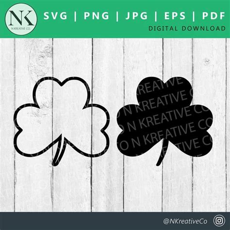 St Patricks Day Svg Clover Svg 3 Leaf Clover Svg Shamrock Svg Clover