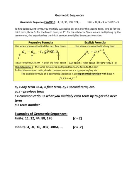 What Is The Recursive Formula For This Geometric Sequence