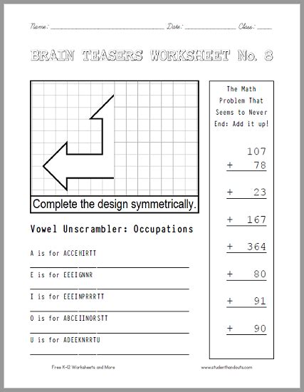 Brain Teasers For Second Grade