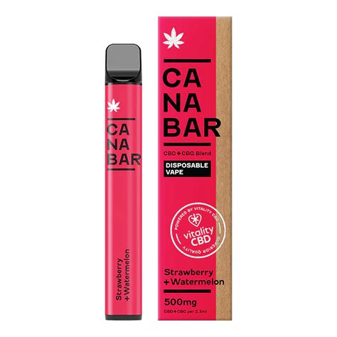 Canabar Strawberry Watermelon Vape Pen 500mg Cbd Cbg Ready To Use