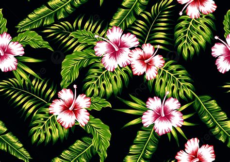 Tropical Exotic Realistic Flowers Red Background Wallpaper Nature