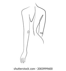 Naked Woman Standing Back One Line Stock Vector Royalty Free