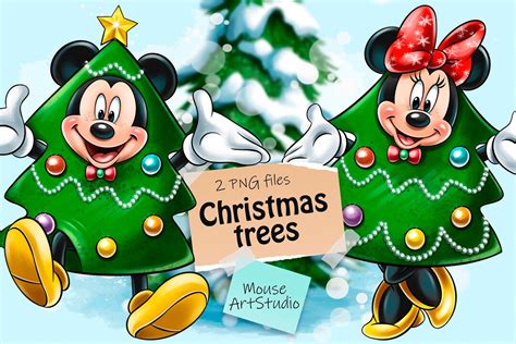 Christmas Trees Minnie PNG Mickey Mouse Clothing Printing - Etsy