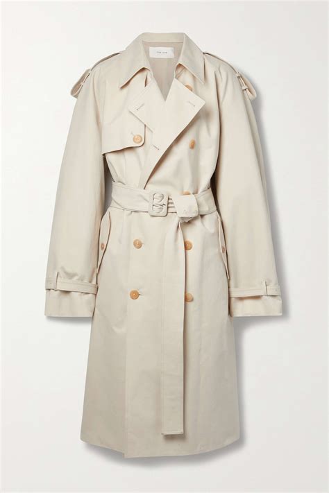 The Row June Double Breasted Belted Cotton And Wool Blend Trench Coat